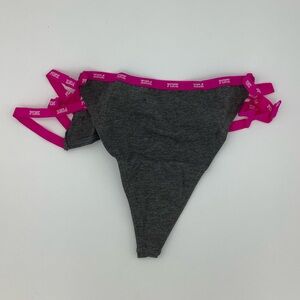 New Victoria’s Secret PINK Strappy Mini Logo Thong Panties - XSmall